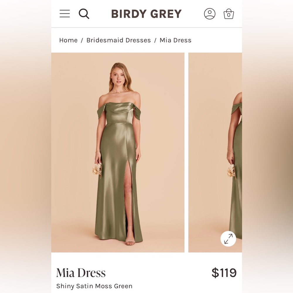 NWT Birdy Grey Mia Dress Shiny Satin Moss Green
